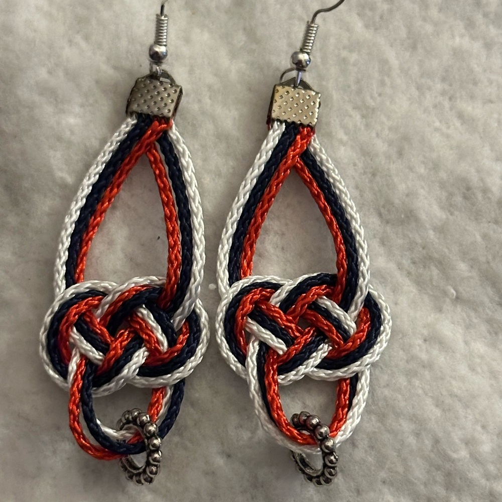 New Artisan made Navy Red and White Earrings